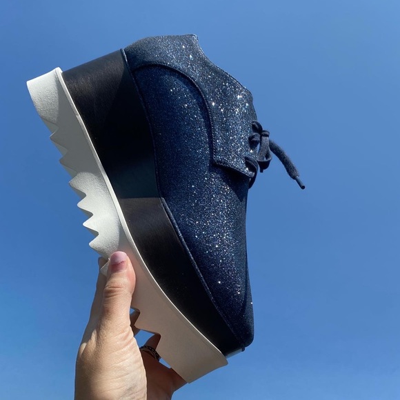 NEVER WORN Stella McCartney Elyse Glitter Platforms brand new with box - Picture 4 of 4